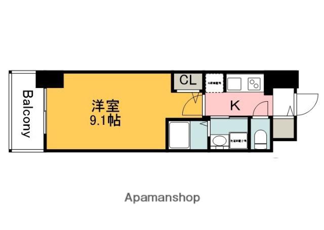 S-RESIDENCE広島駅CLARITY(1K/4階)の間取り写真
