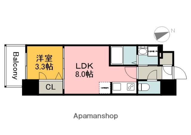 S-RESIDENCE広島駅CLARITY(1LDK/5階)の間取り写真