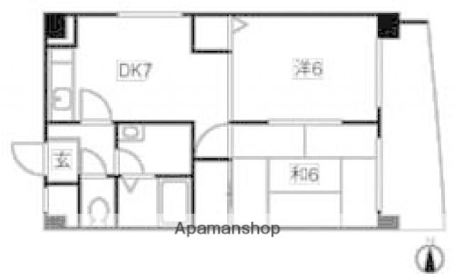 谷本ビル(2DK/2階)の間取り写真