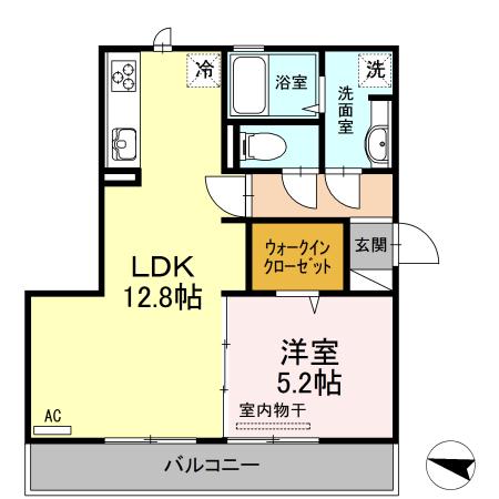 シエル大通(1LDK/3階)の間取り写真