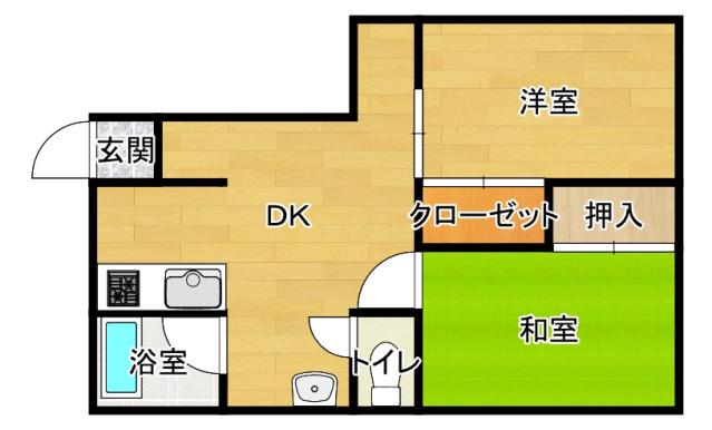 宮原ビル(2DK/2階)の間取り写真