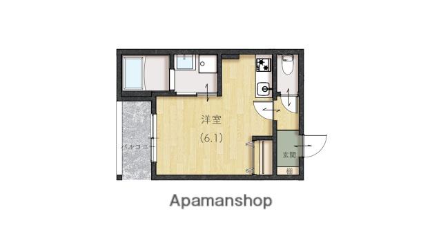 REVE宇品西(1K/1階)の間取り写真