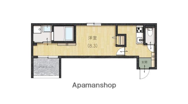 REVE宇品西(1K/3階)の間取り写真