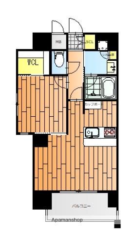 トラストコート中筋(1LDK/9階)の間取り写真