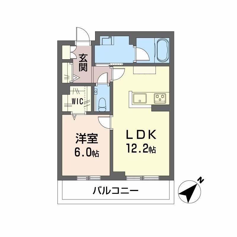 YANAGI TAKASU(1LDK/2階)の間取り写真