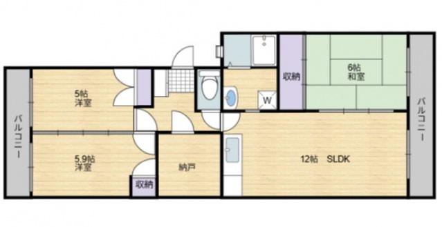 ロイヤル島本(3SLDK/2階)の間取り写真