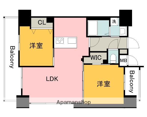 S-RESIDENCE鶴見町ALTANO(2LDK/9階)の間取り写真