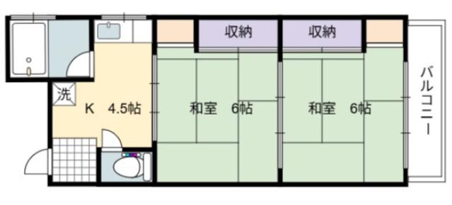 第一迫田ビル(2K/4階)の間取り写真