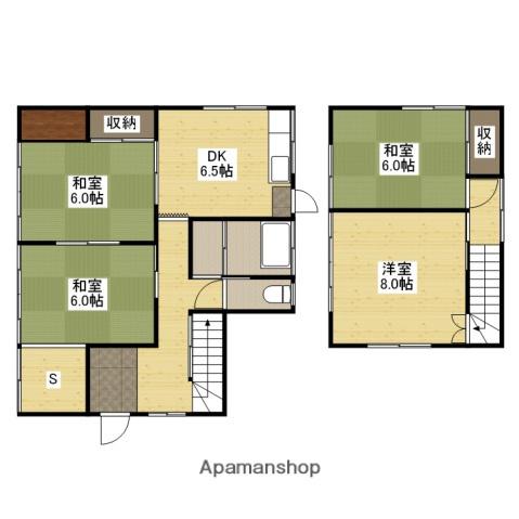 芸備線 戸坂駅 徒歩28分 2階建 築53年(4SDK)の間取り写真