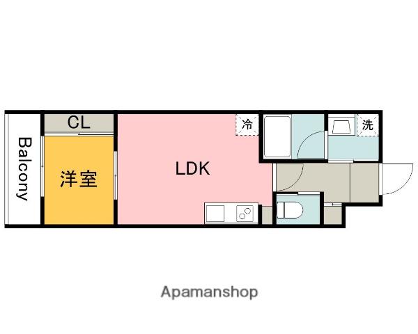 YELLSTAGE長束イースト(1LDK/1階)の間取り写真
