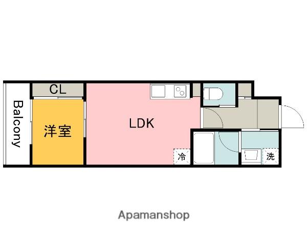YELLSTAGE長束イースト(1LDK/1階)の間取り写真
