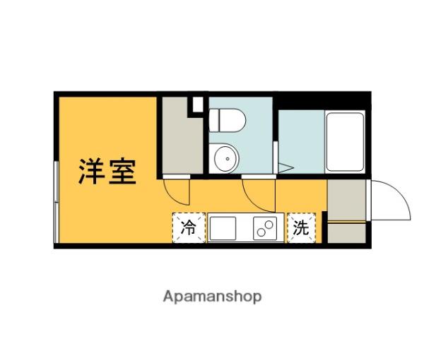 COLLINA向洋中町(ワンルーム/1階)の間取り写真