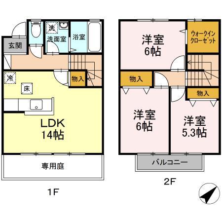ディアコート東野(3LDK)の間取り写真