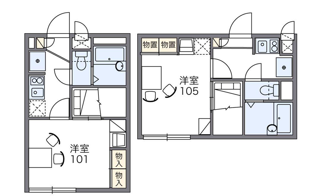 レオパレスデュエット(1K/2階)の間取り写真