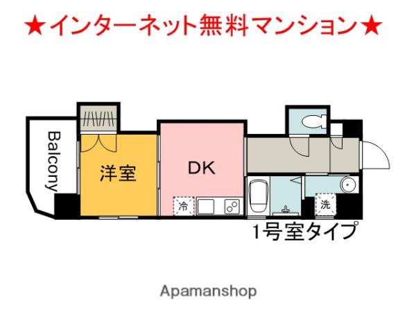 テリア出汐2015(1DK/4階)の間取り写真