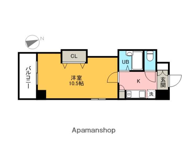 ハウスエーヌ西十日市(1K/3階)の間取り写真