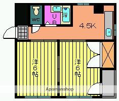 衣笠ビル(2K/5階)の間取り写真