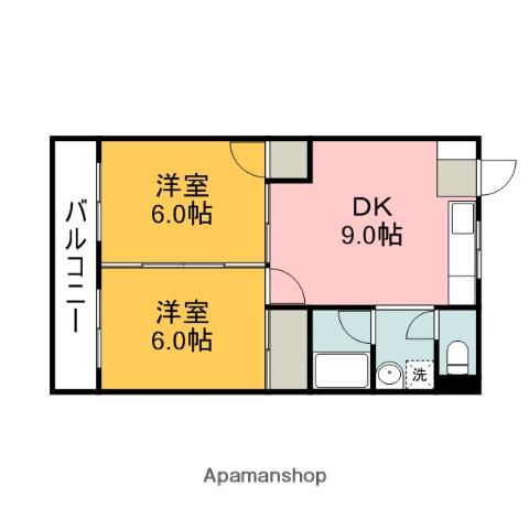 コーポPAL(2DK/3階)の間取り写真