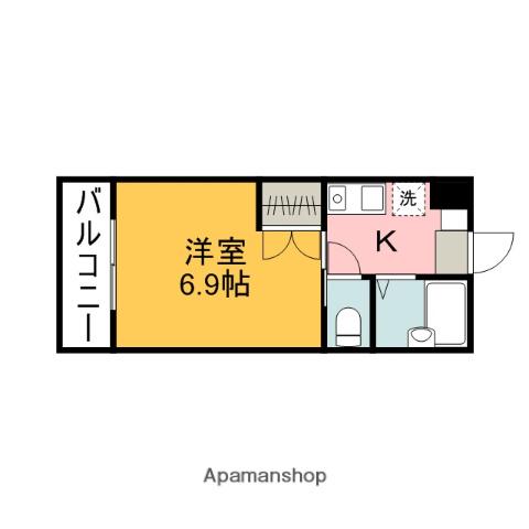 エスポワール牧村(1K/4階)の間取り写真