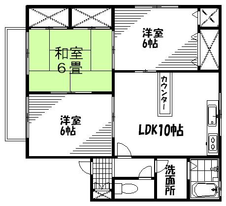 T.VILLAGEA棟(2LDK/1階)の間取り写真