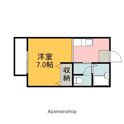 メゾンメイプル(ワンルーム/2階)の間取り写真