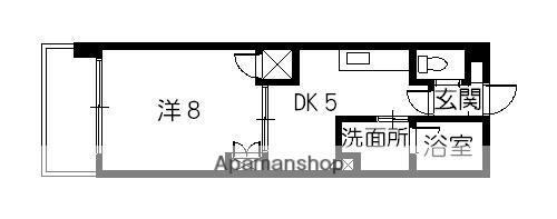 アレグレス己斐本町(1DK/9階)の間取り写真