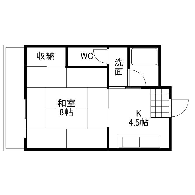 フェローシップ2番館(1K/3階)の間取り写真