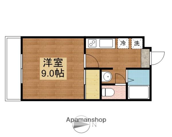 ラポールⅡ(1K/3階)の間取り写真