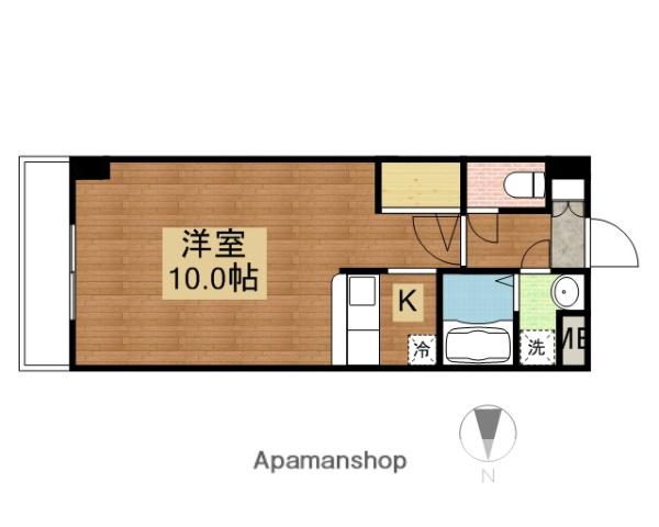 かみの井館(1K/3階)の間取り写真