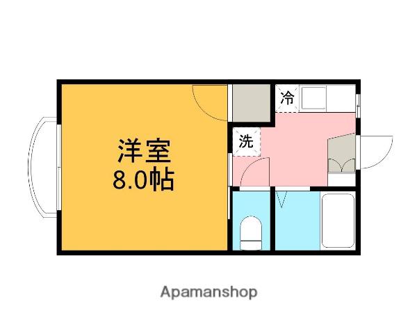 アルビレオF棟(1K/1階)の間取り写真