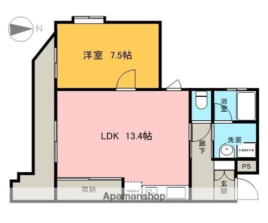 パークサイド中央(1LDK/2階)の間取り写真