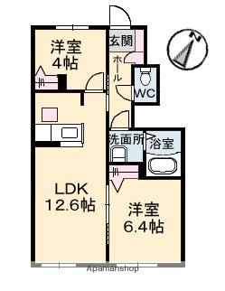 パッサーレ 参番館(2LDK/1階)の間取り写真
