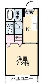 フレグランス B棟(1K/1階)の間取り写真
