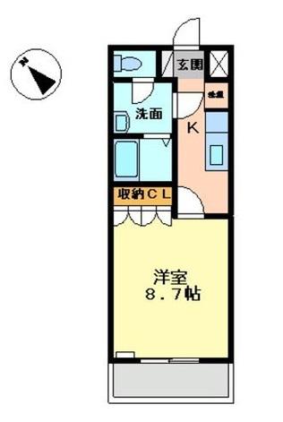 KOKOMO(1K/2階)の間取り写真