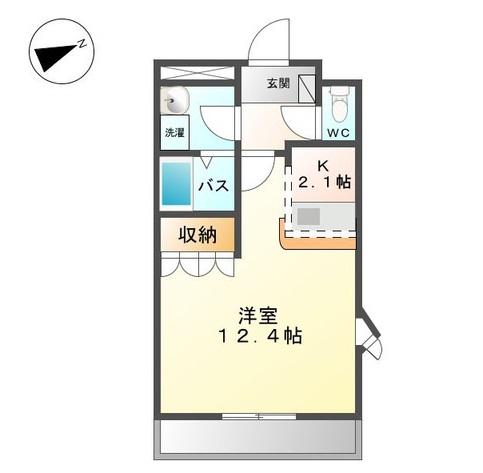 プリーマ・ヴィラ1番館(1K/1階)の間取り写真