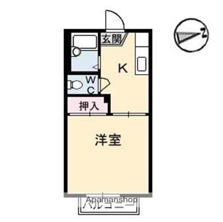プレインコーポA棟(1K/1階)の間取り写真