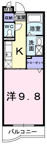 セントラル・アンフィニティA(1K/1階)の間取り写真