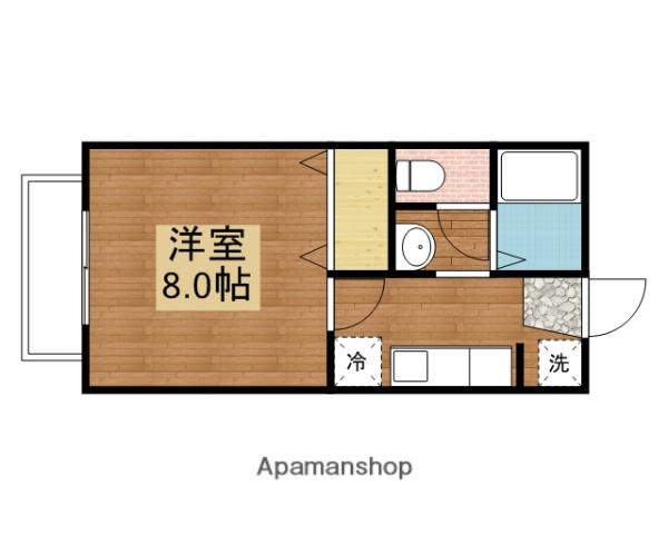 ロードハウスC(1K/2階)の間取り写真