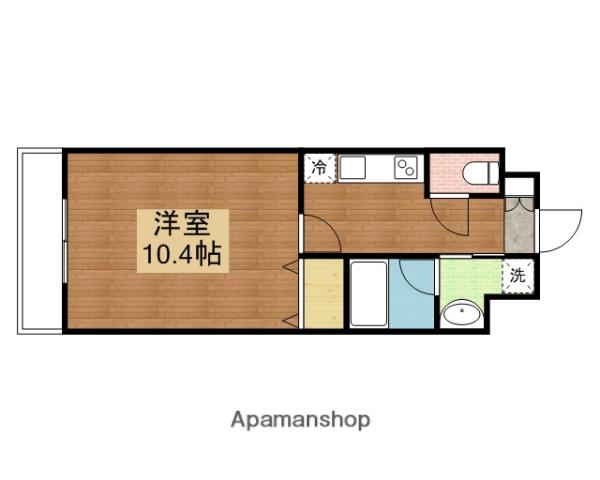 パラダイス西条(1K/2階)の間取り写真