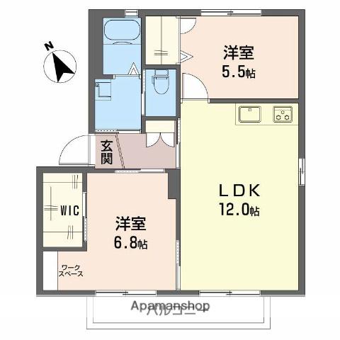 シャーメゾンエイレーネ3棟(2LDK/2階)の間取り写真