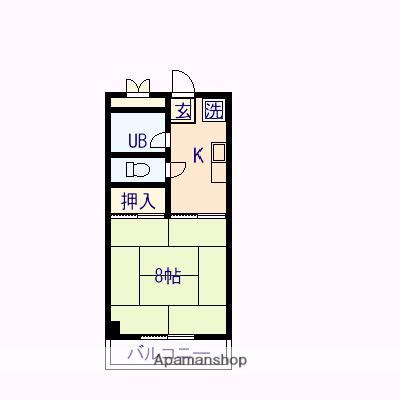 兼安マンション(1DK/1階)の間取り写真