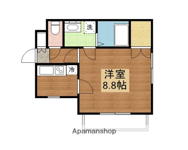 山陽本線 西条駅(広島) バス乗車時間：12分 広大中央口バス停で下車 徒歩3分 3階建 築25年(1K/3階)の間取り写真