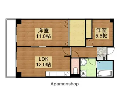 蔵田ファミリーマンション(2LDK/1階)の間取り写真
