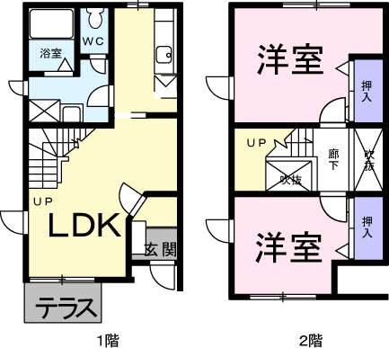 メゾン ソレイユ(2LDK/1階)の間取り写真