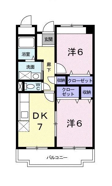 ルイーゼ(2DK/2階)の間取り写真