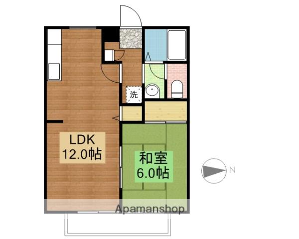 パナハイツ八本松(1LDK/1階)の間取り写真