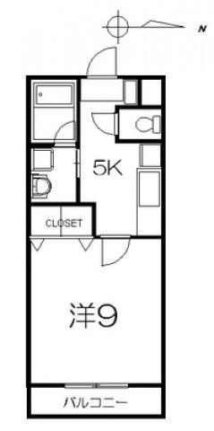 クニヒロマンションF(1K/2階)の間取り写真