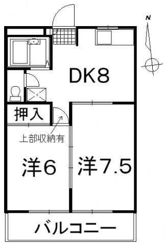 メゾン・ド・ラミエ(2DK/3階)の間取り写真