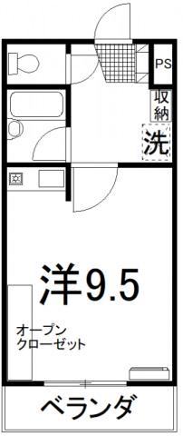 クニヒロマンションC(1K/1階)の間取り写真