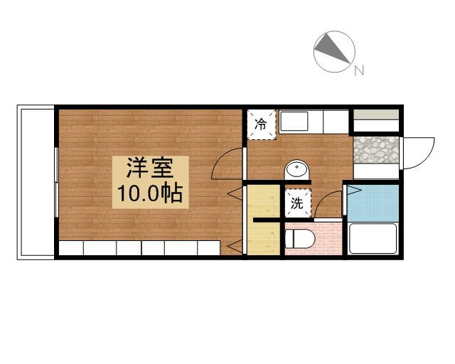 山陽本線 西条駅(広島) バス乗車時間：10分 江熊バスバス停で下車 徒歩3分 3階建 築30年(1K/3階)の間取り写真